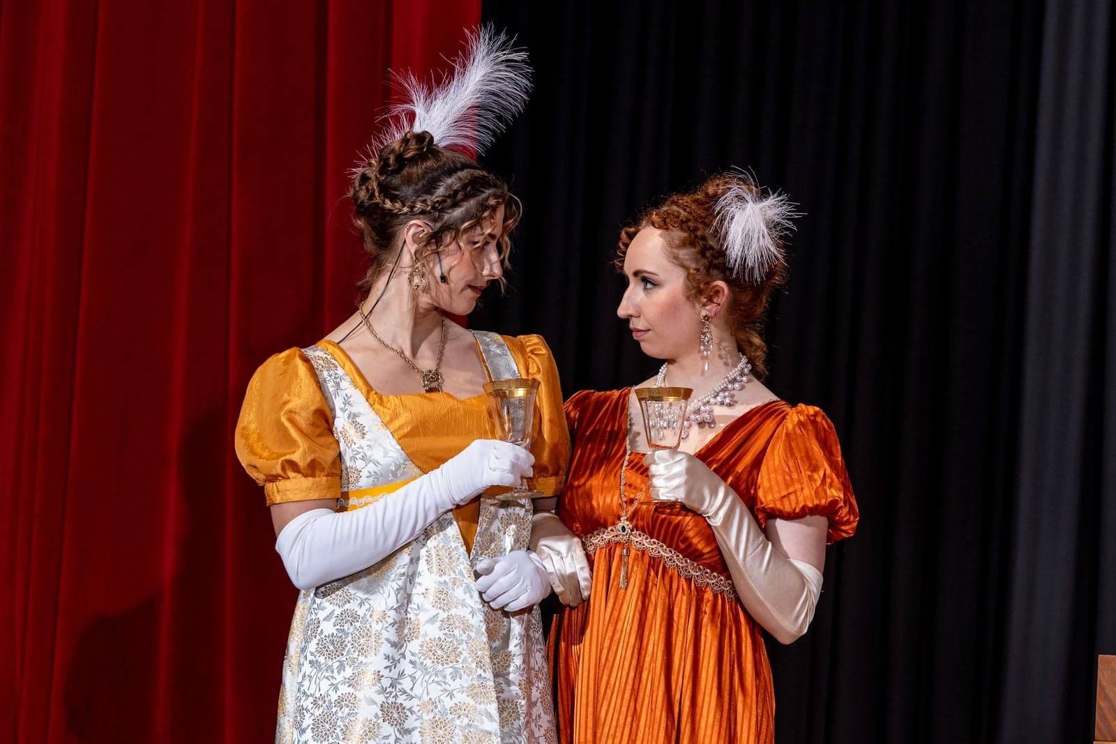 Pride and Prejudice cast members on stage